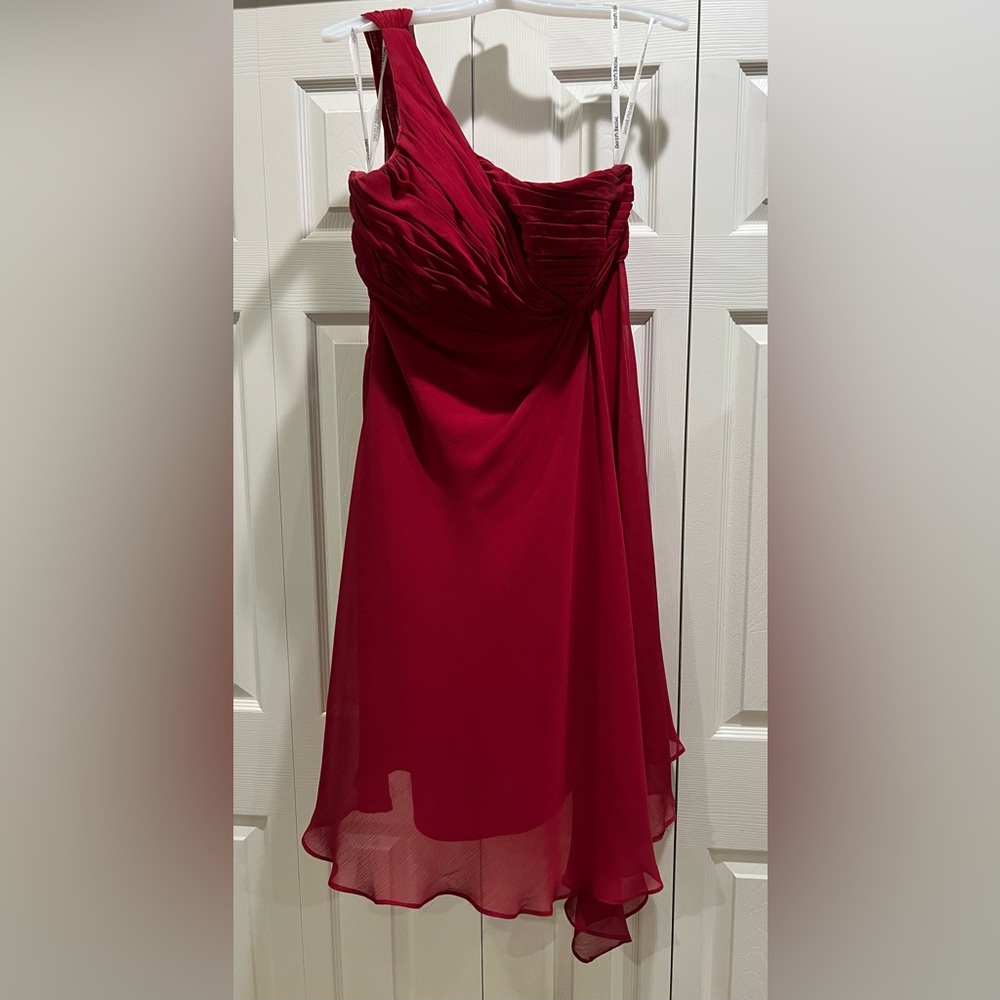 Red Ruched Sweetheart Gown for Cocktail